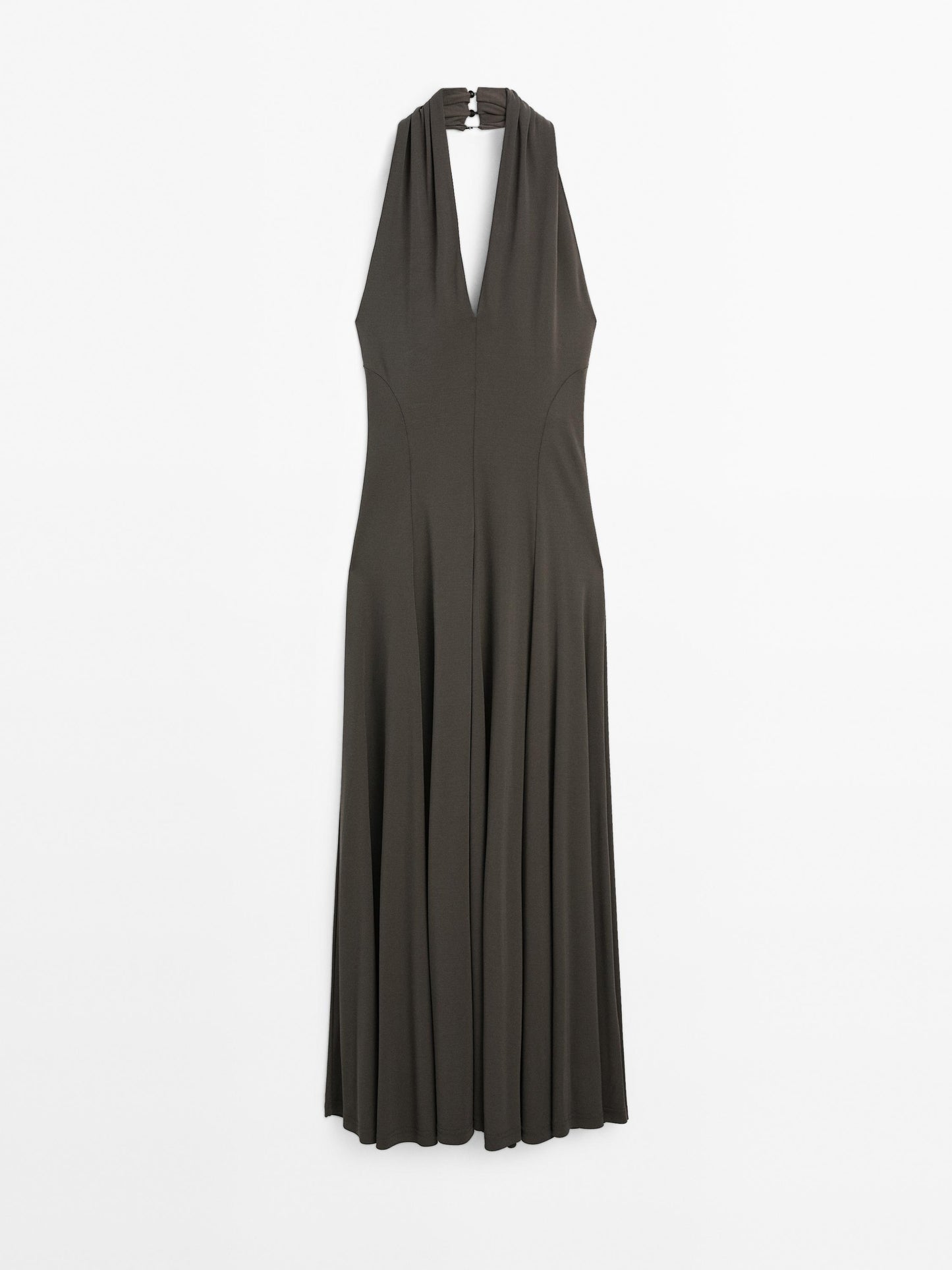 Long flowing halter-neck dress