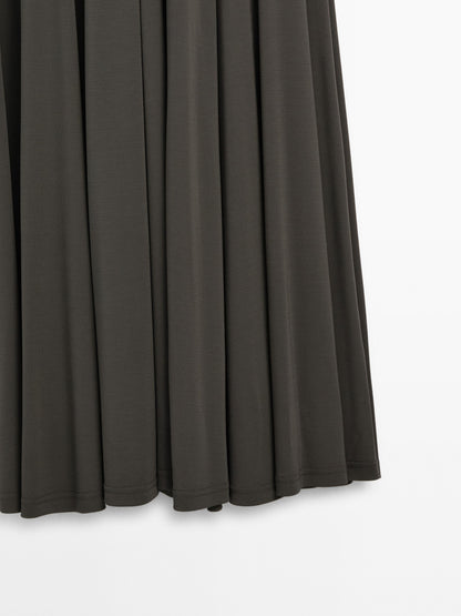 Long flowing halter-neck dress