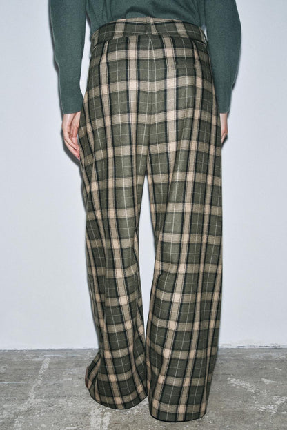 Zw Collection Check Trousers With Wool