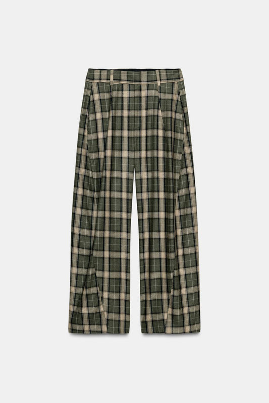 Zw Collection Check Trousers With Wool