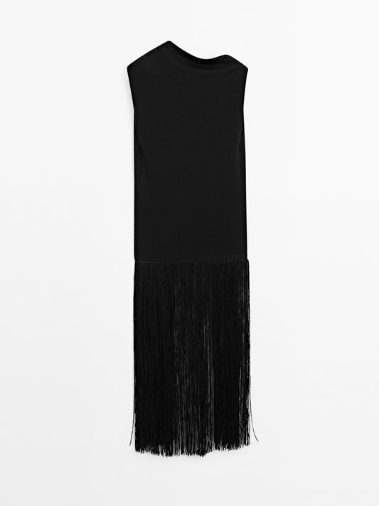Long dress with fringe detail