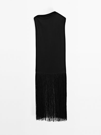 Long dress with fringe detail