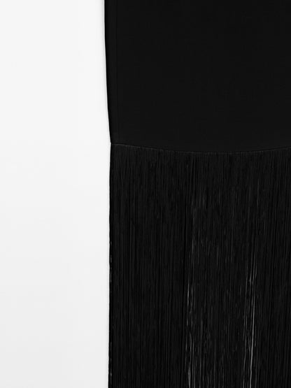 Long dress with fringe detail