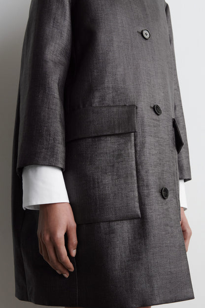 Textured Single-Breasted Coat