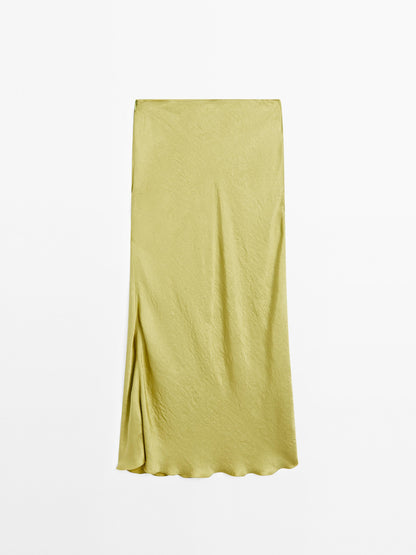 Long flowing satin skirt