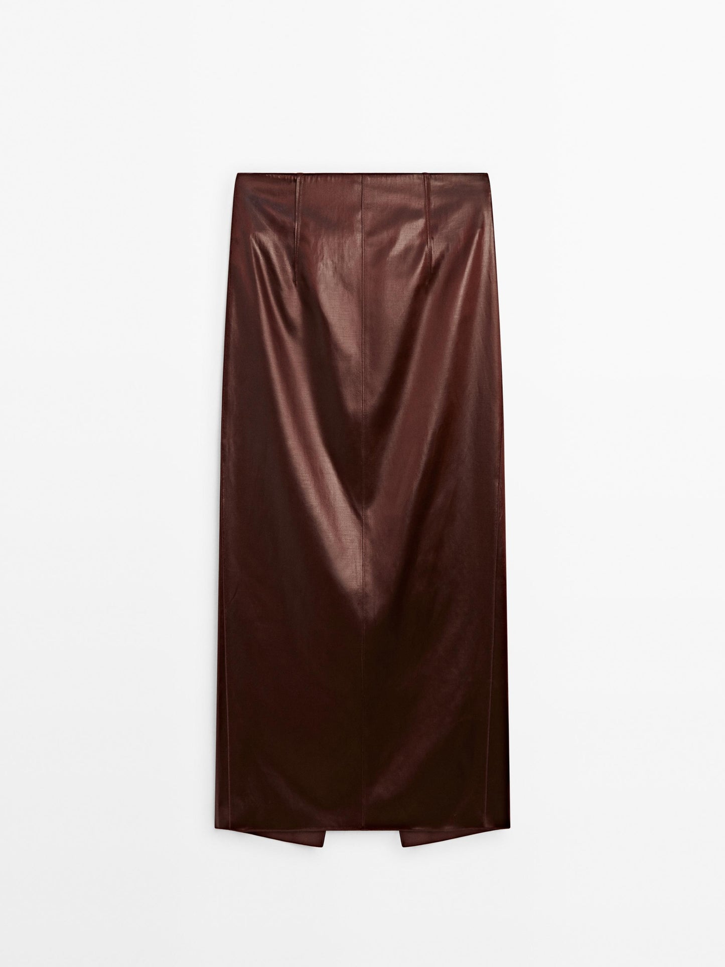 Leather effect midi skirt