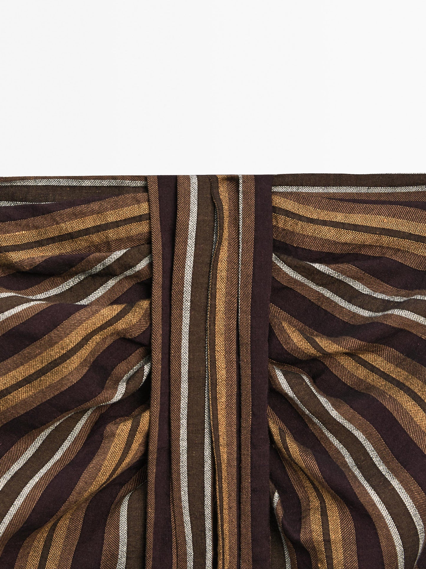 Striped linen blend midi skirt