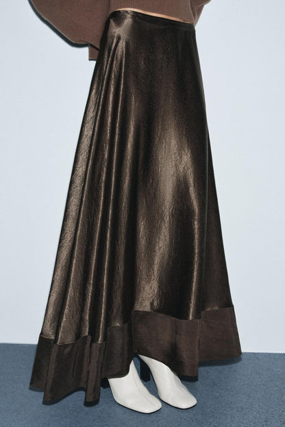 Zw Collection Limited Edition Satin Midi Skirt