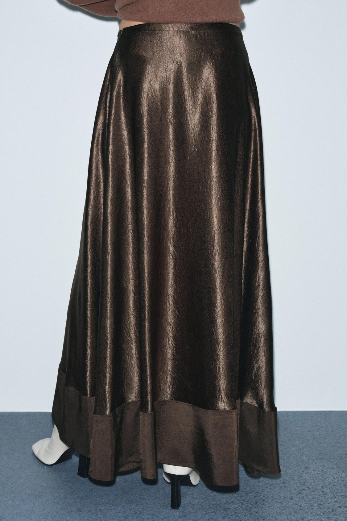 Zw Collection Limited Edition Satin Midi Skirt