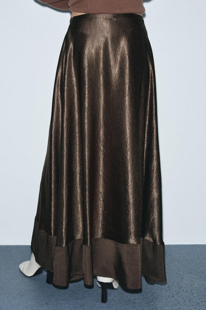 Zw Collection Limited Edition Satin Midi Skirt