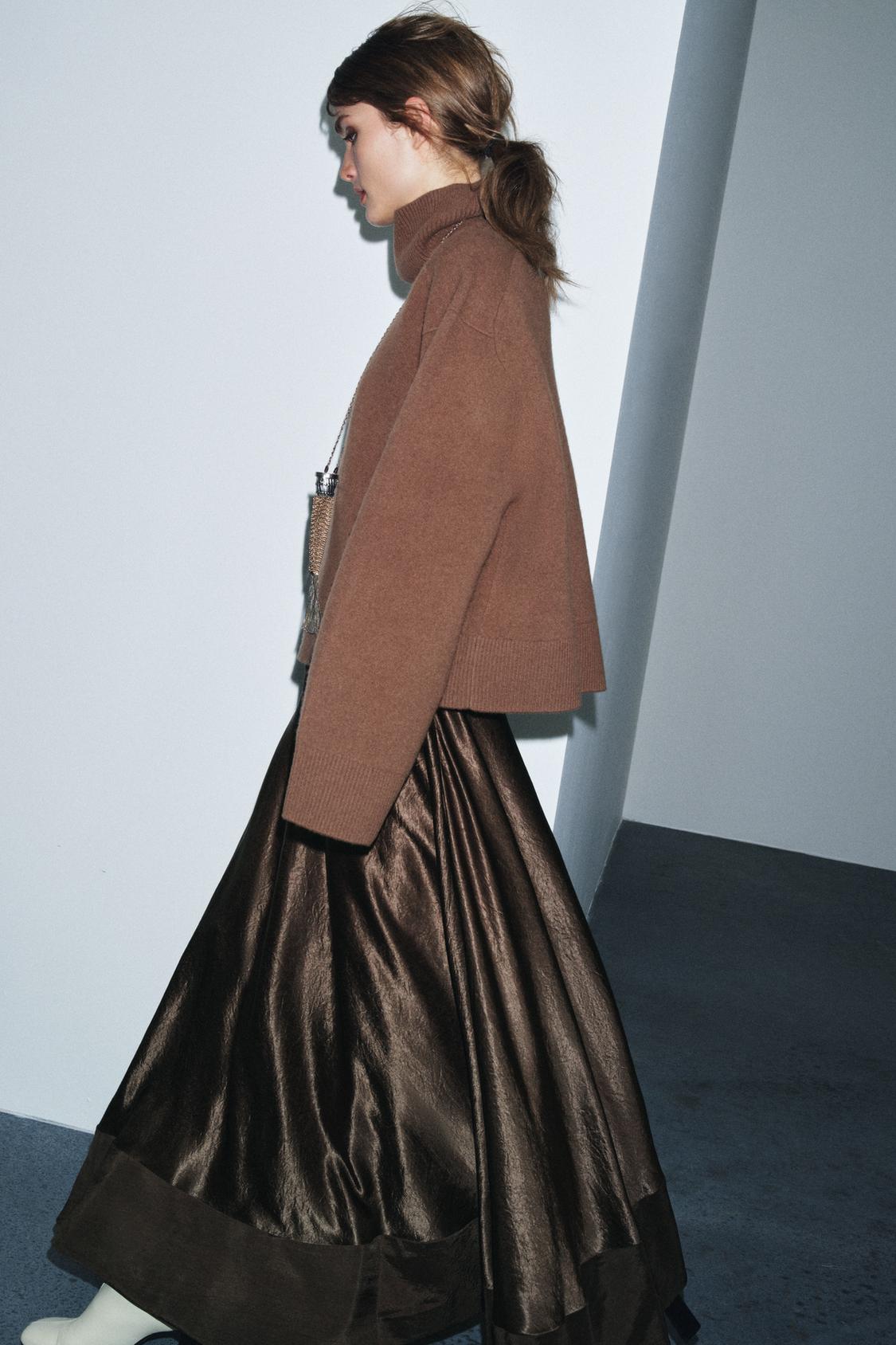 Zw Collection Limited Edition Satin Midi Skirt