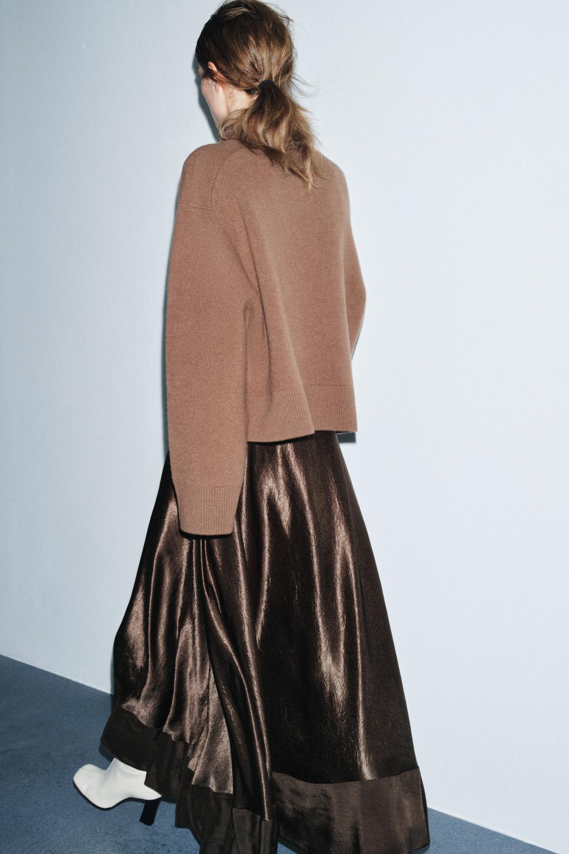 Zw Collection Limited Edition Satin Midi Skirt