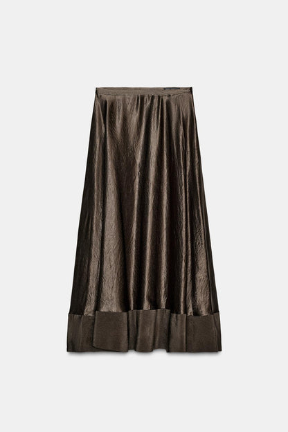 Zw Collection Limited Edition Satin Midi Skirt