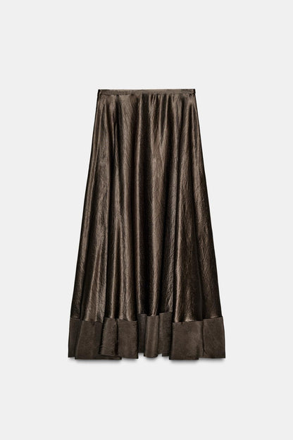 Zw Collection Limited Edition Satin Midi Skirt