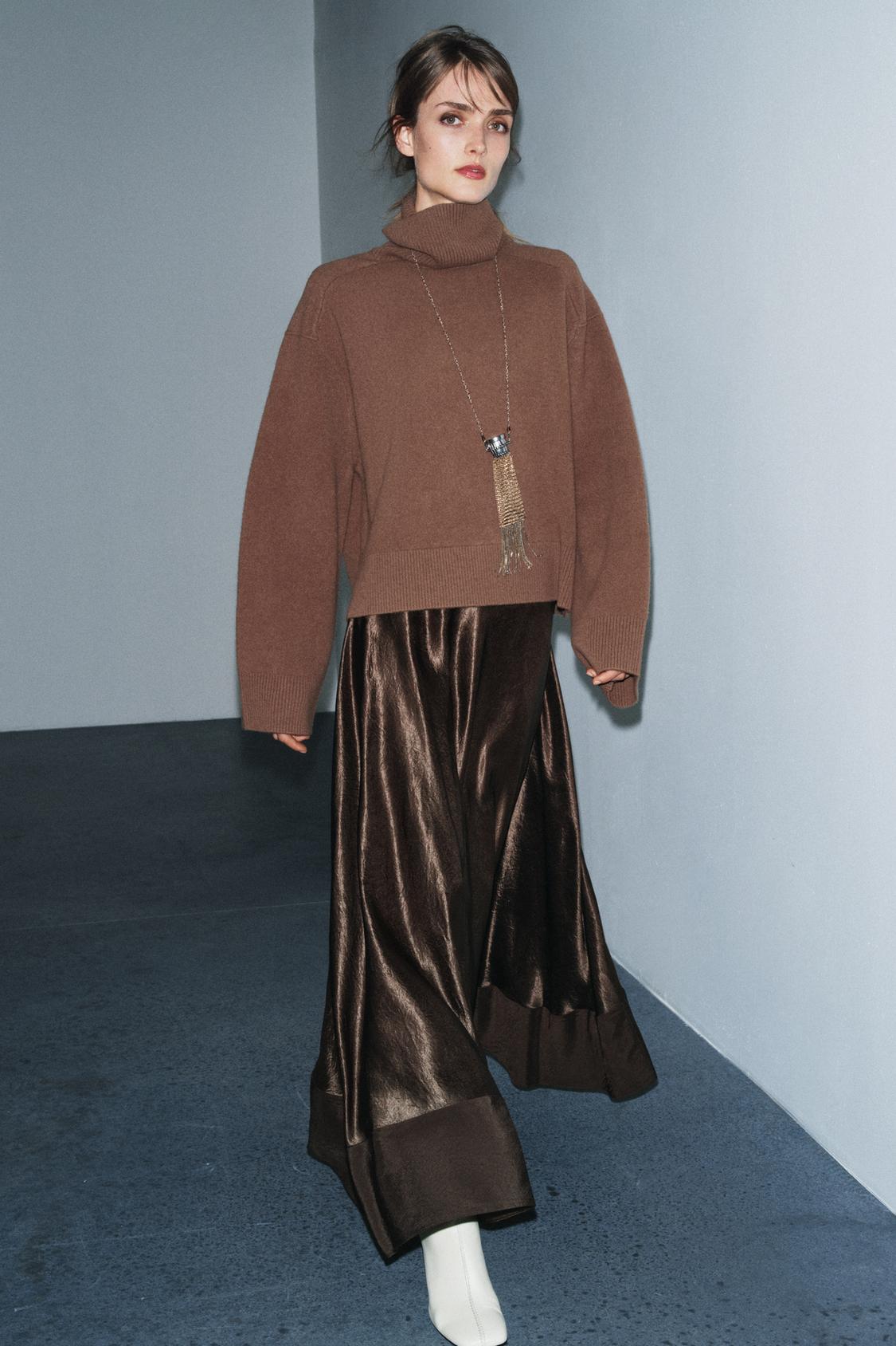 Zw Collection Limited Edition Satin Midi Skirt