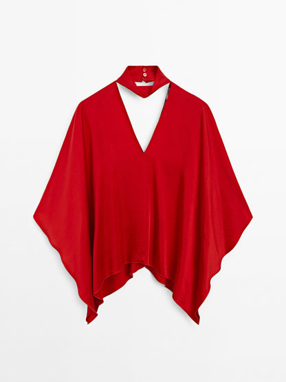 Flowing V-neck blouse