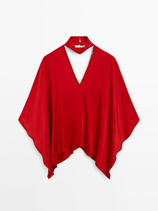 Flowing V-neck blouse