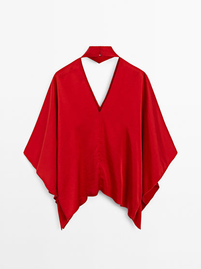 Flowing V-neck blouse