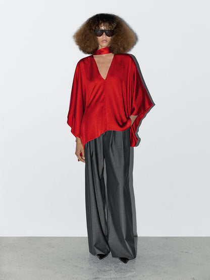 Flowing V-neck blouse