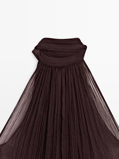 Pleated halter top