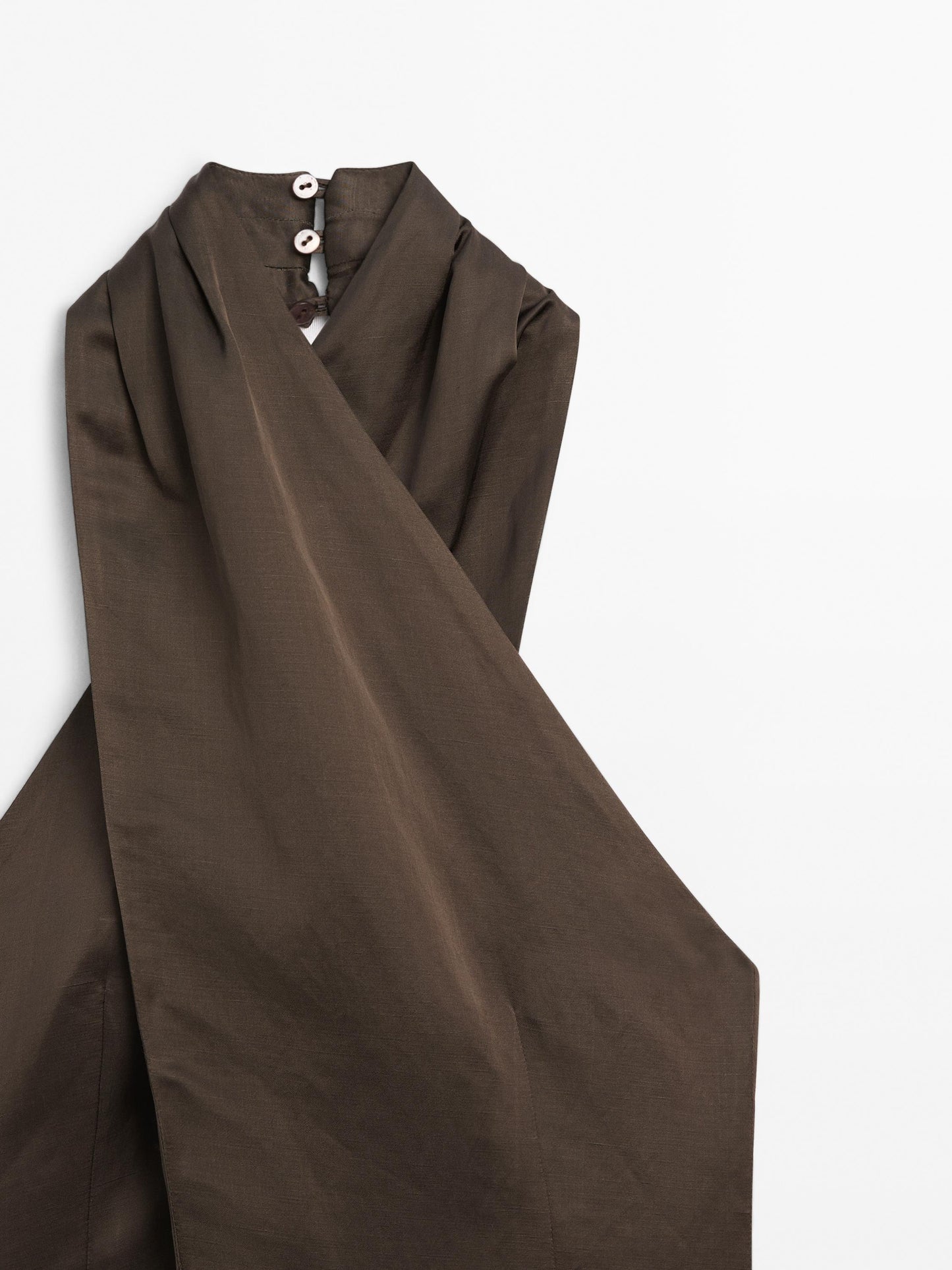 Linen blend halter neck waistcoat