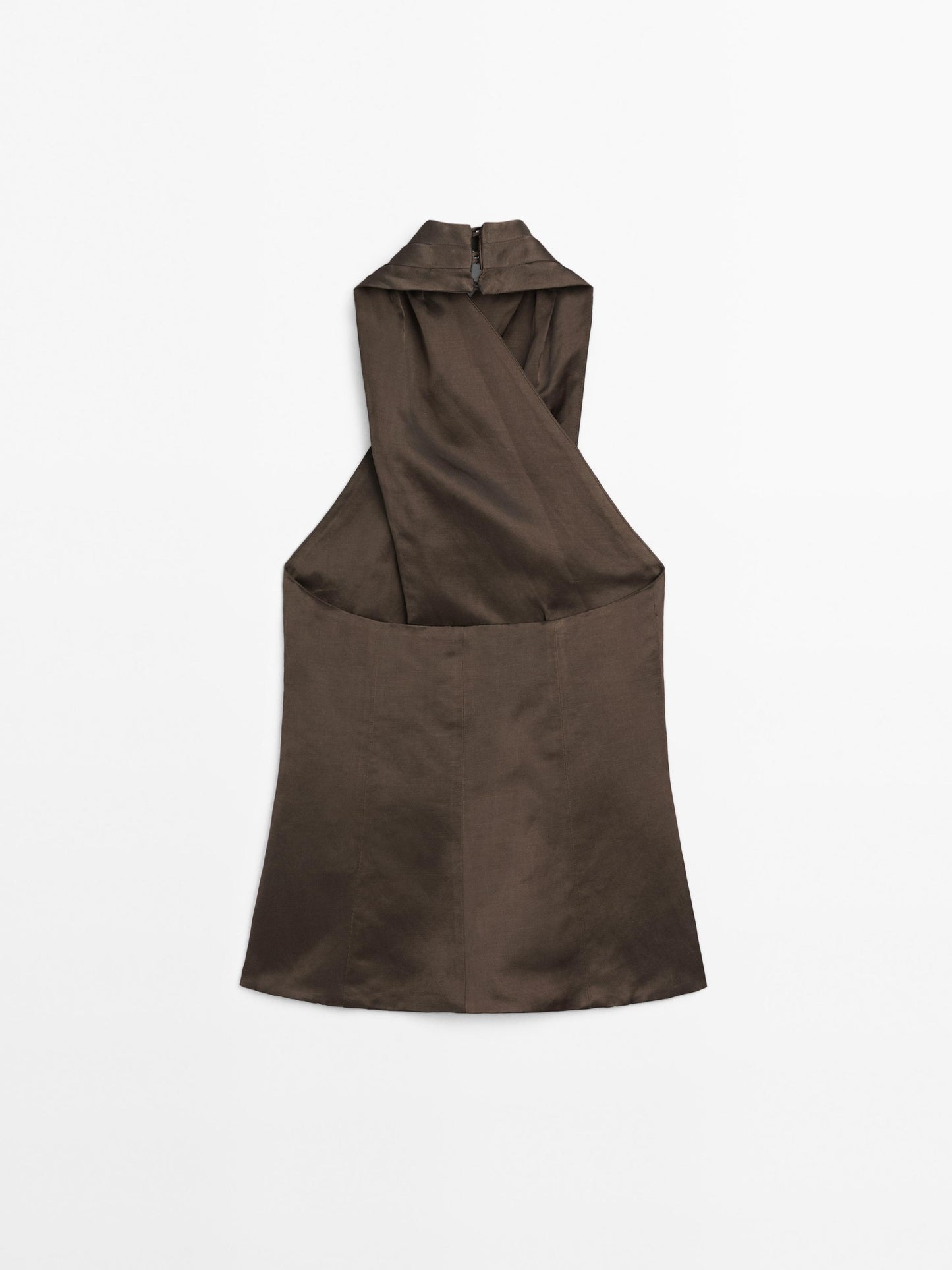 Linen blend halter neck waistcoat