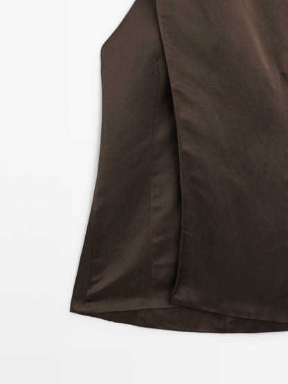 Linen blend halter neck waistcoat