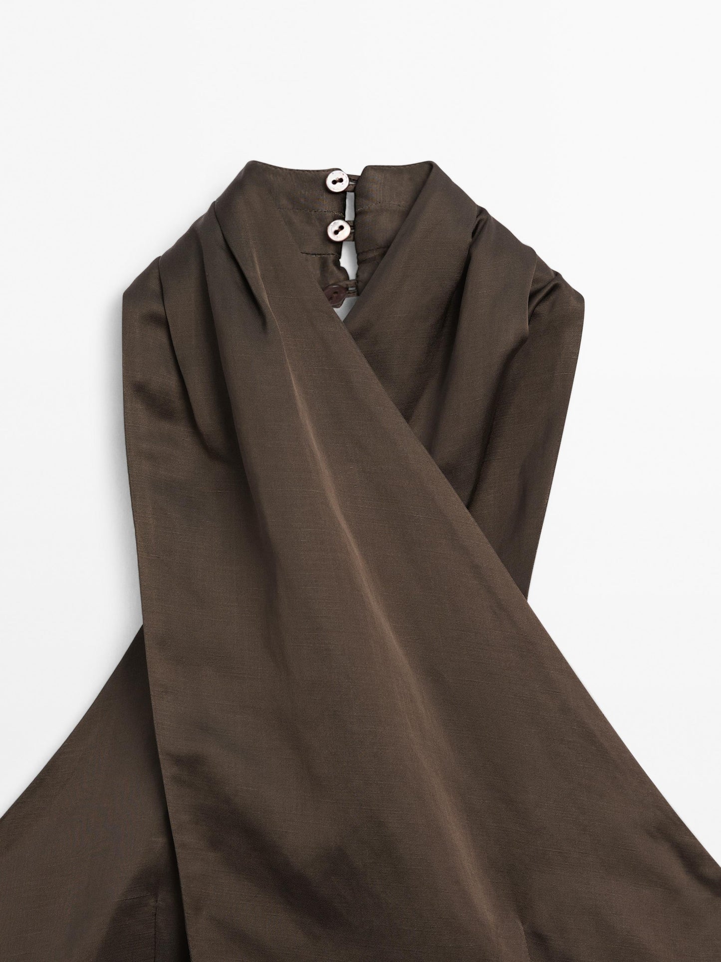 Linen blend halter neck waistcoat
