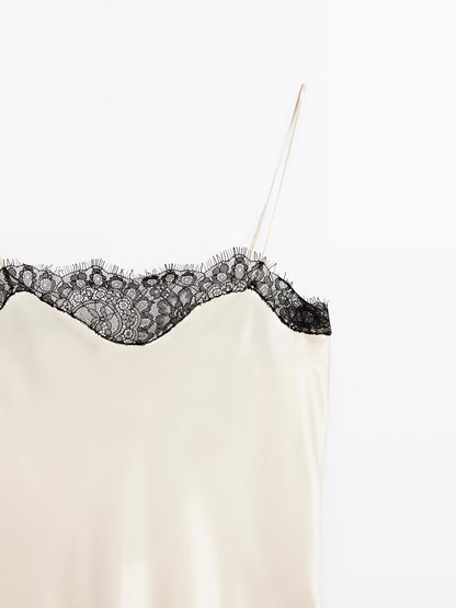 Satin-effect camisole top