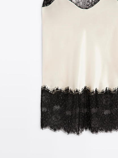 Satin-effect camisole top