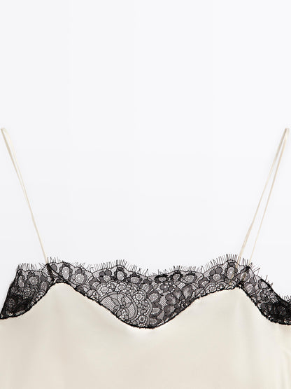 Satin-effect camisole top
