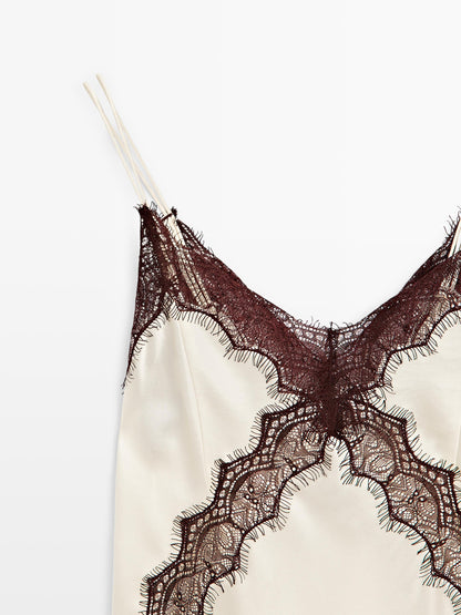 Long 100% silk camisole top