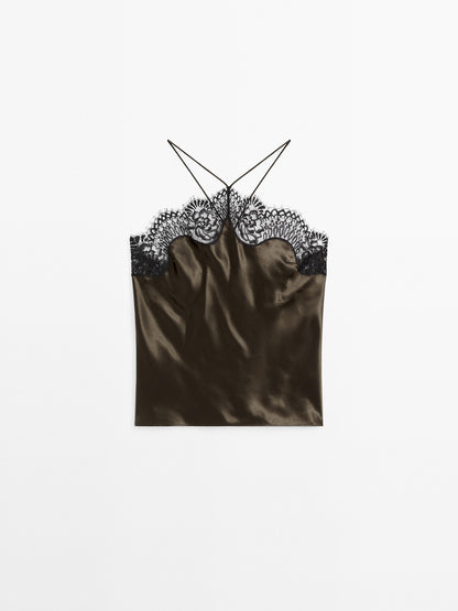 Silk blend camisole top