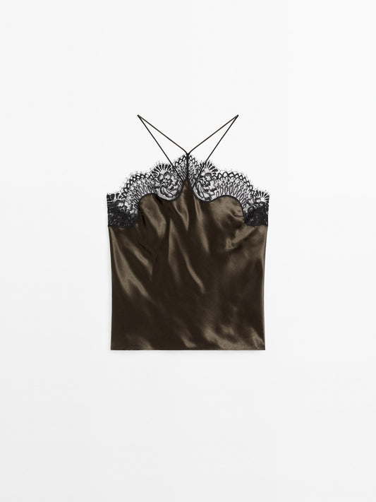 Silk blend camisole top