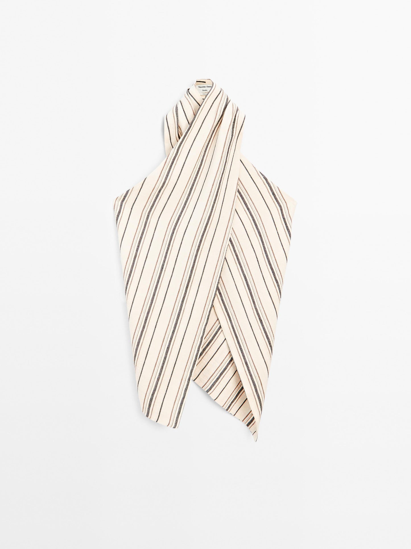 Striped crossover neckline top