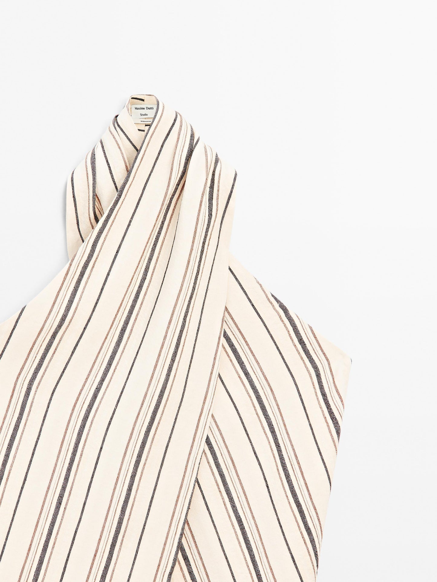 Striped crossover neckline top