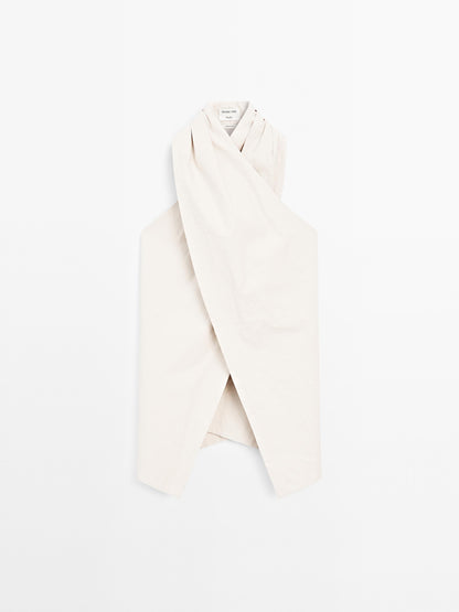 100% linen wrap top