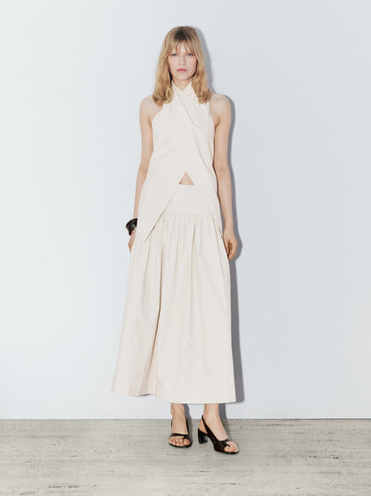 100% linen wrap top