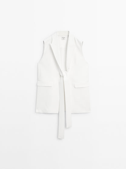 Smart waistcoat with bow detail