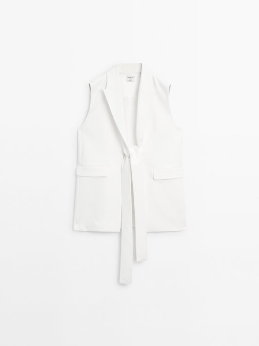 Smart waistcoat with bow detail