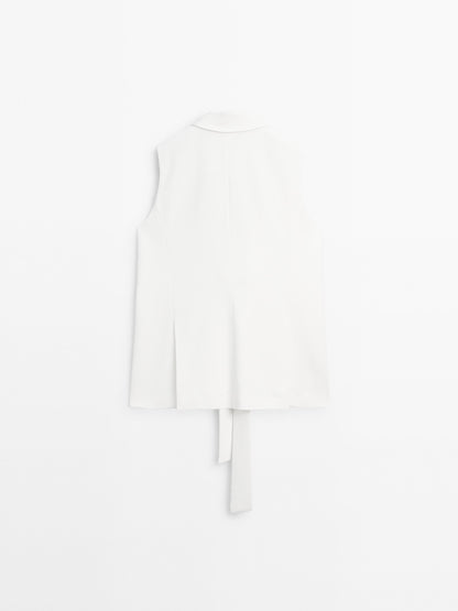 Smart waistcoat with bow detail