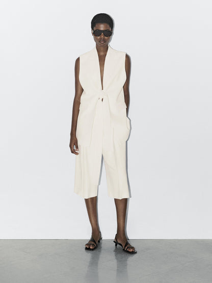 Smart waistcoat with bow detail