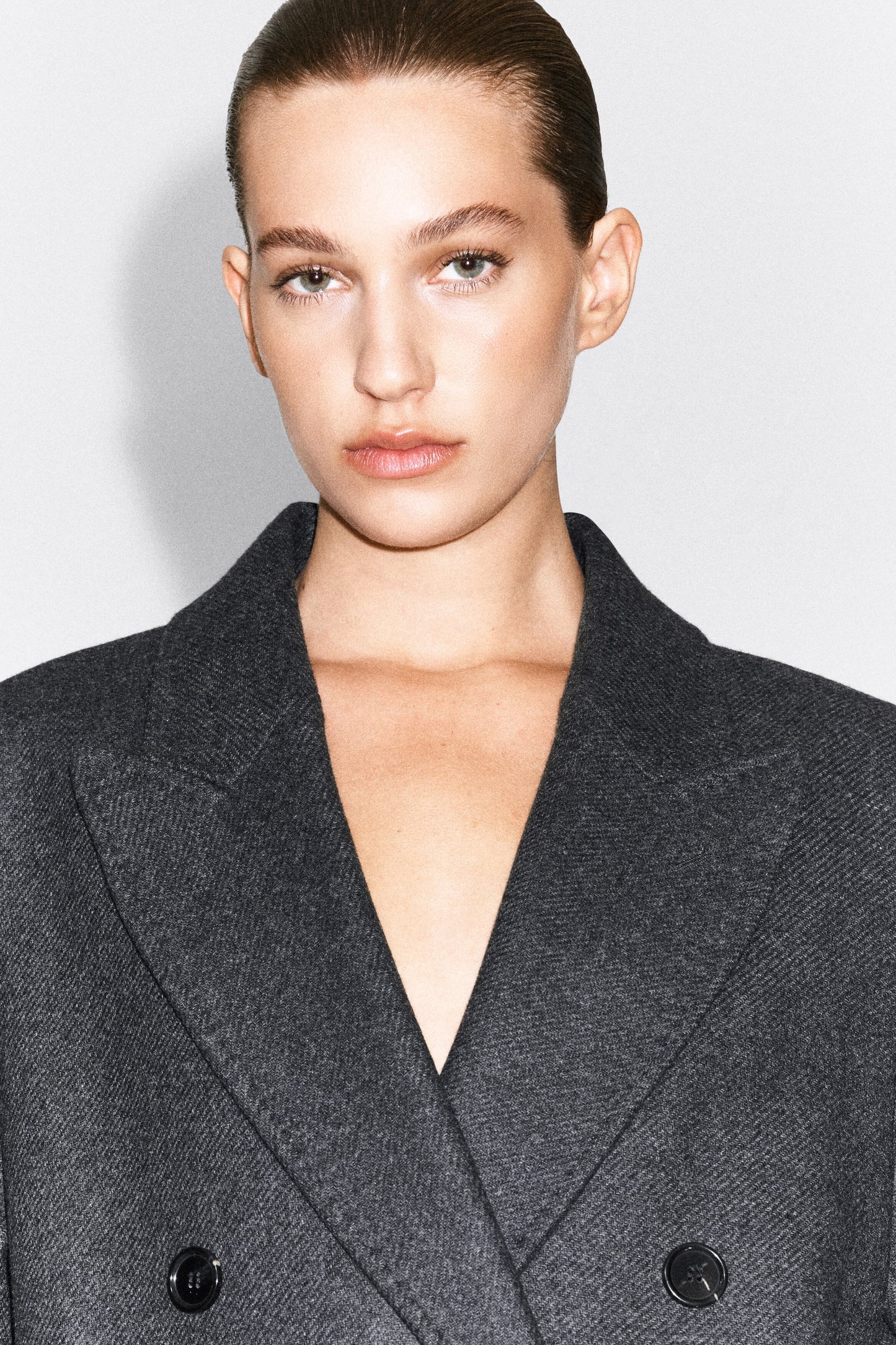Tailored Wool-Blend Double-Breasted Coat