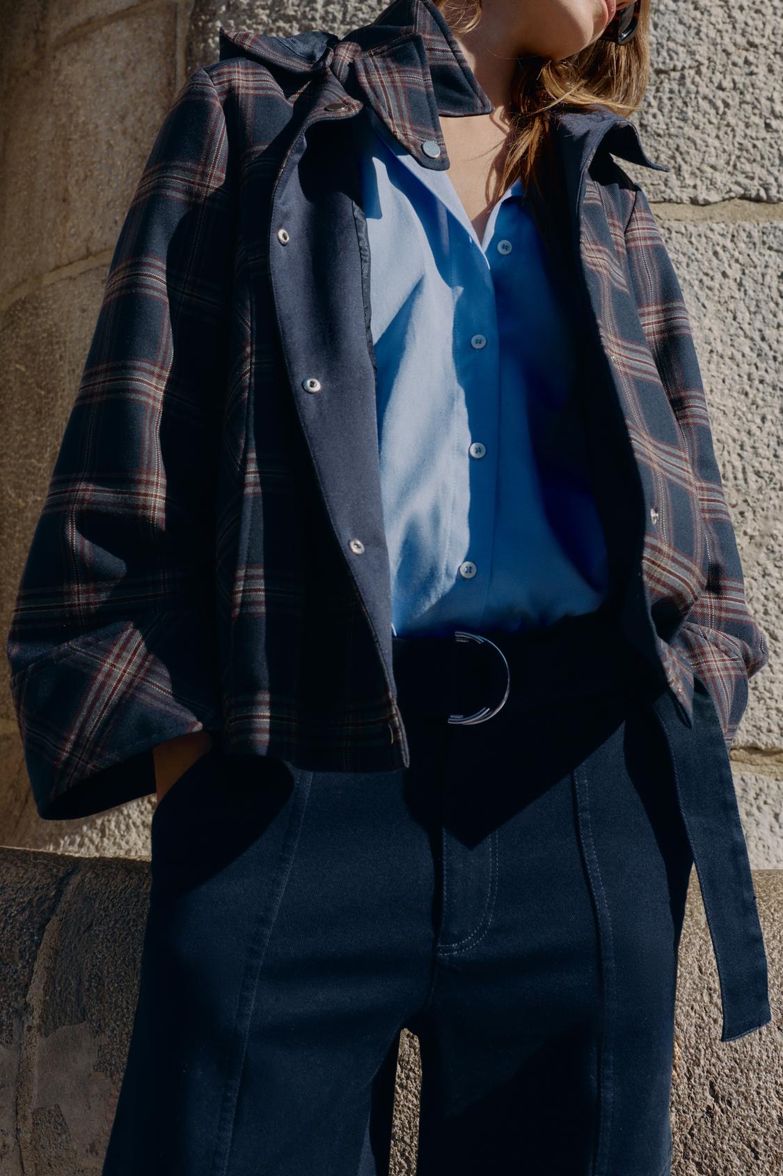 Checked Hooded Puffer Jacket