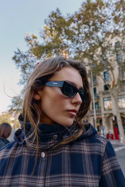 Checked Hooded Puffer Jacket