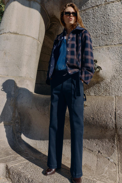 Checked Hooded Puffer Jacket