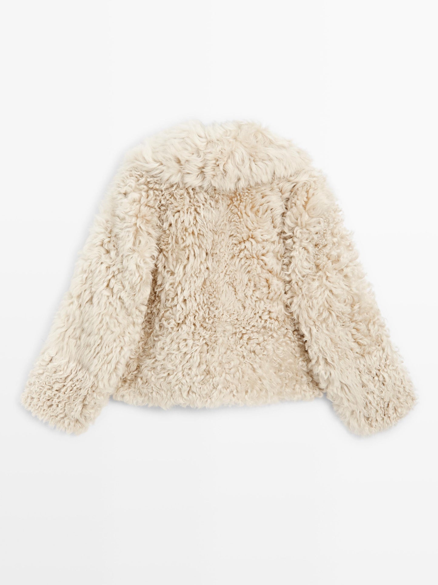 Short leather coat with fur