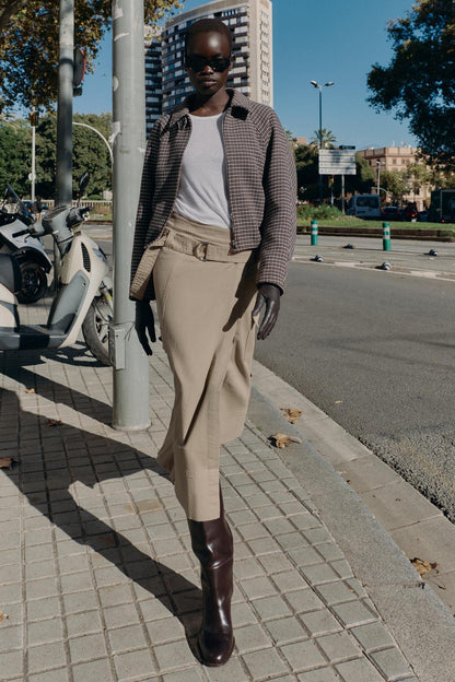 Houndstooth Quilted Bomber Jacket