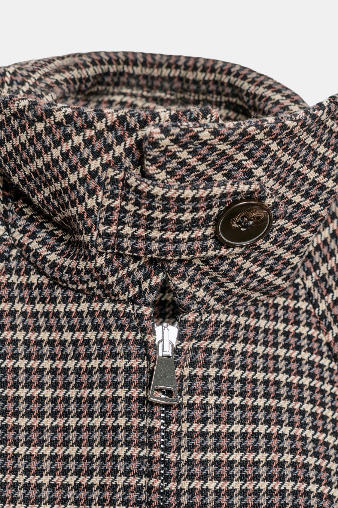 Houndstooth Quilted Bomber Jacket