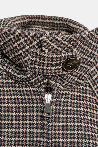 Houndstooth Quilted Bomber Jacket